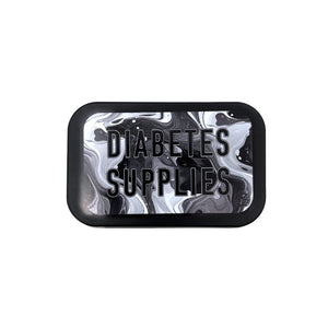 ETC Supplies Tin (Diabetes Supplies - B&W Marble)