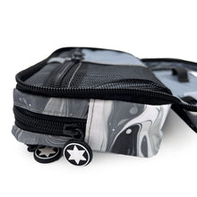 Black & White marble patterned kitbag ETC star logo zipper pulls