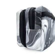 Black & White marble patterned kitbag black zips