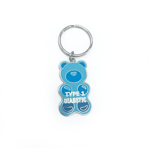 ETC Gummy Bear - Type 1 Diabetic (BLUE) Medical Alert Keyring