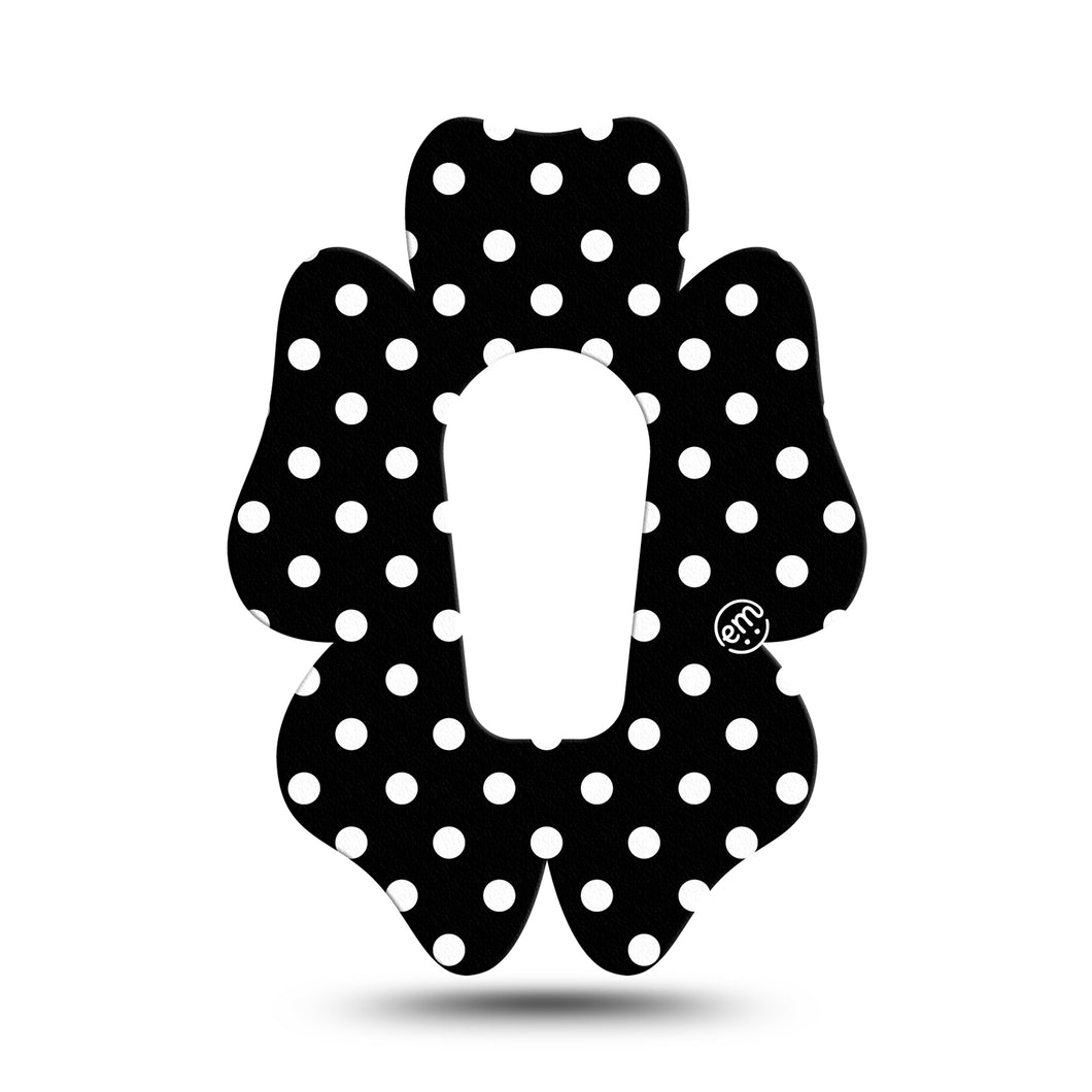 ExpressionMed G6/One Black & White Polka Dot Flower Adhesive Patch Dexcom