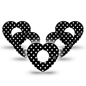 ExpressionMed Black & White Polka Dot Heart Adhesive Patch Infusion Set