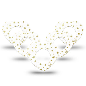 ExpressionMed Twinkling Stars Heart Shaped Adhesive Patch Freestyle Libre 2