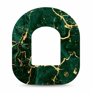 ExpressionMed Green & Gold Marble Adhesive Patch Omnipod