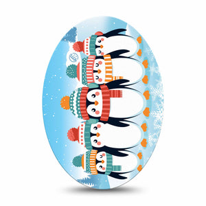 ExpressionMed Penguins in a Row Adhesive Patch Oval