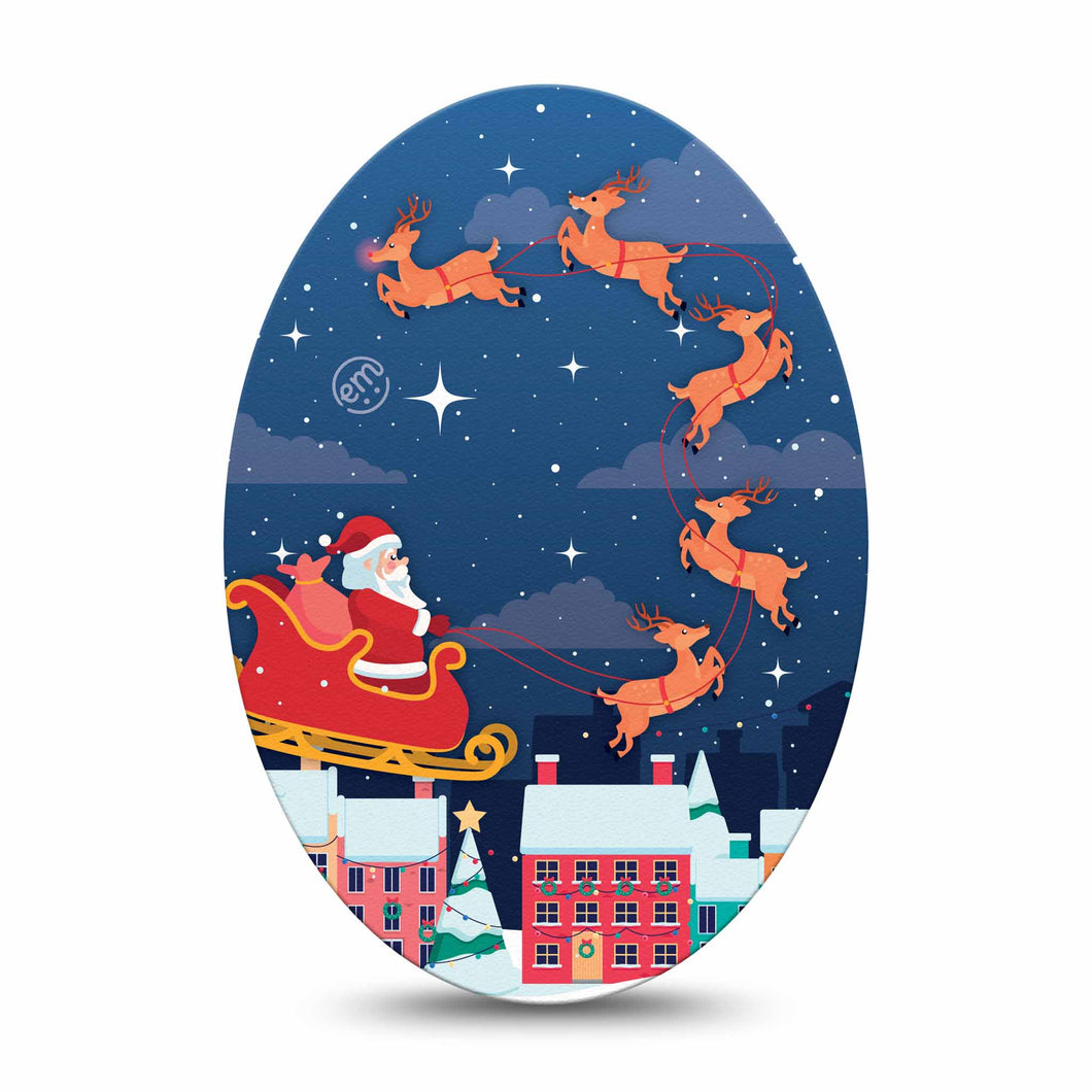 ExpressionMed Santa With Sled Adhesive Patch Oval