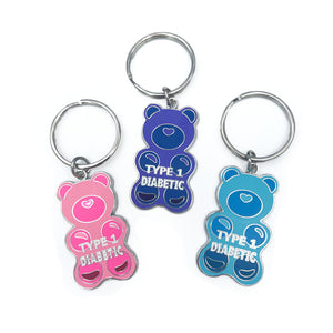 ETC Gummy Bear - Type 1 Diabetic (PINK) Medical Alert Keyring