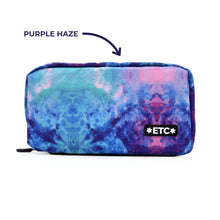 Blue Purple 'purple haze' printed kitbag with ETC logo on white background