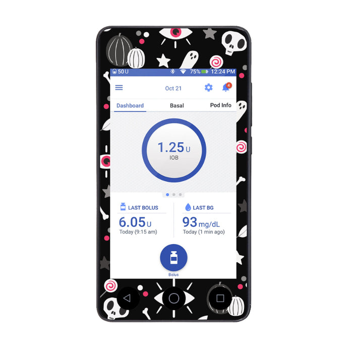 Omnipod DASH Cover Sticker (Midnight Spooks)