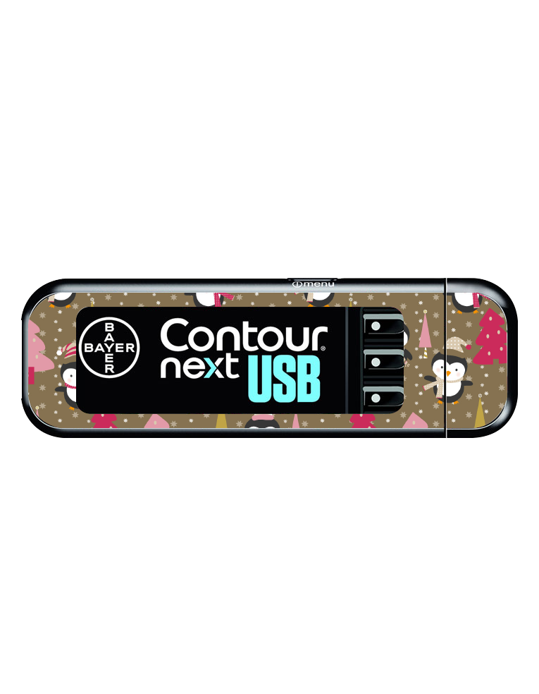 Bayer Contour Next USB Vinyl Sticker (Winter Penguins)