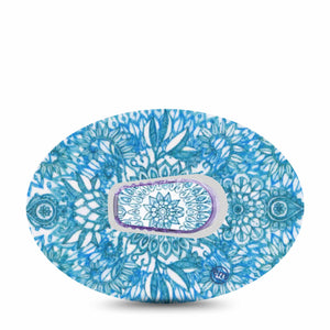 ExpressionMed Dexcom G6 Transmitter Sticker (Aqua Floral)