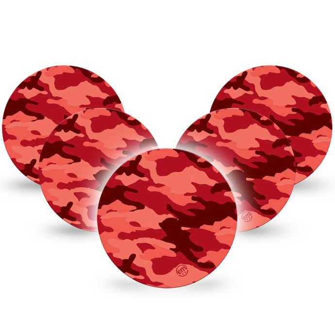 ExpressionMed OverPatch Red Camo Adhesive Patch Freestyle Libre 2 or 3