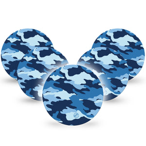 ExpressionMed OverPatch Blue Camo Adhesive Patch Freestyle Libre 2 or 3