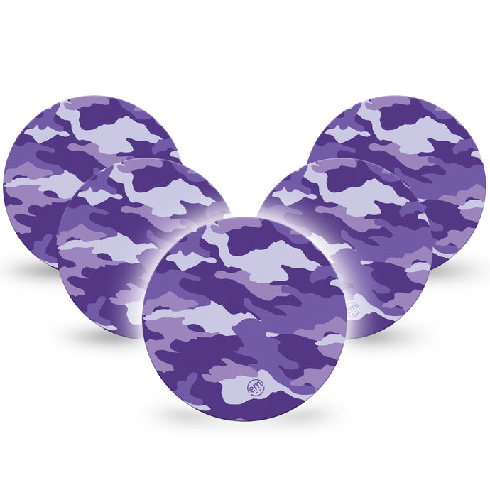 ExpressionMed OverPatch Purple Camo Adhesive Patch Freestyle Libre 2 or 3