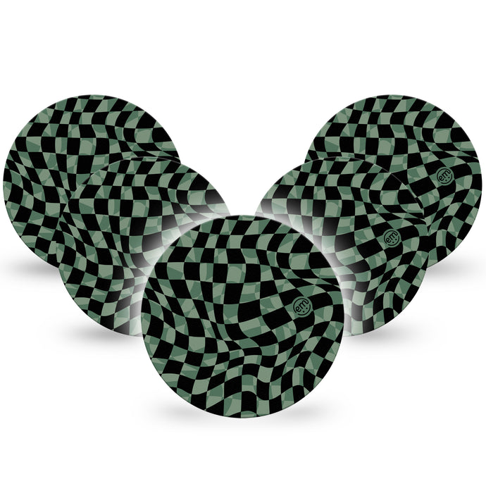 ExpressionMed OverPatch Green & Black Checkerboard Adhesive Patch Freestyle Libre 2 or 3