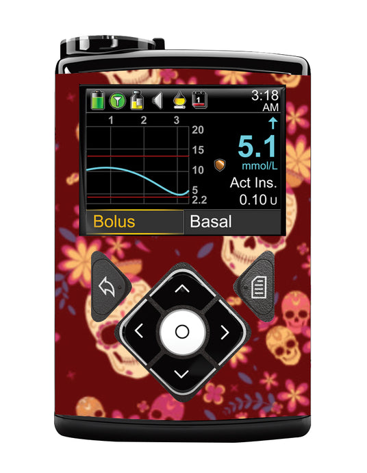 Medtronic 640/670G/780G Pump Sticker (Candy Skulls)