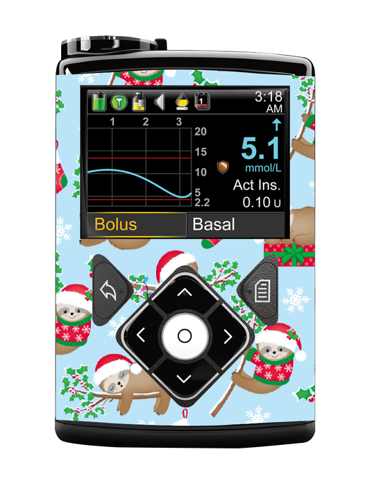 Medtronic 640/670/780G Pump Sticker (Sloth Santas)