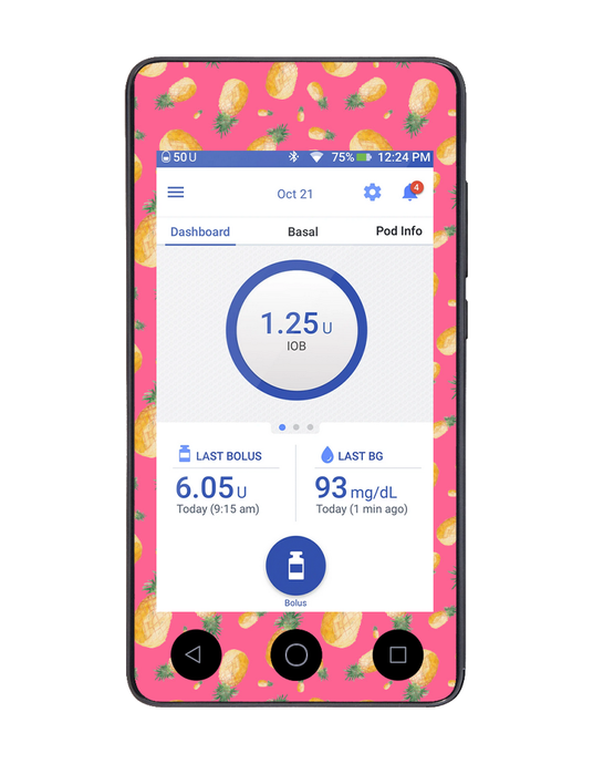 Omnipod DASH Cover (Pink Pineapples)