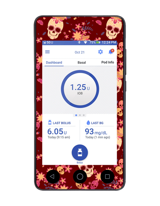 Omnipod DASH Cover (Candy Skulls)